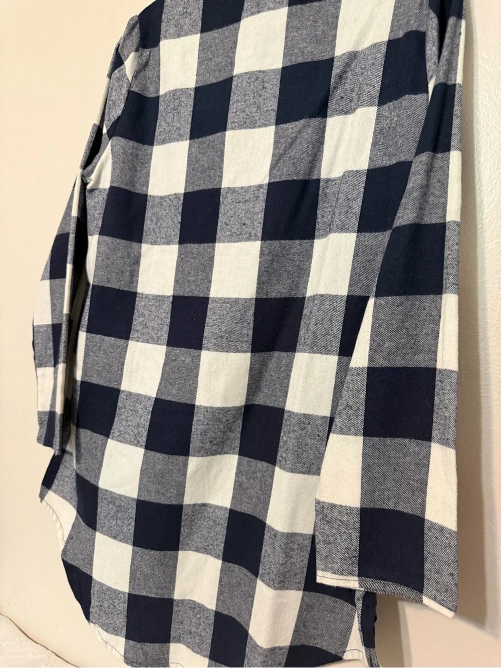 Black and White Buffalo Plaid Button-Down Tunic Top - Picture 5 of 7